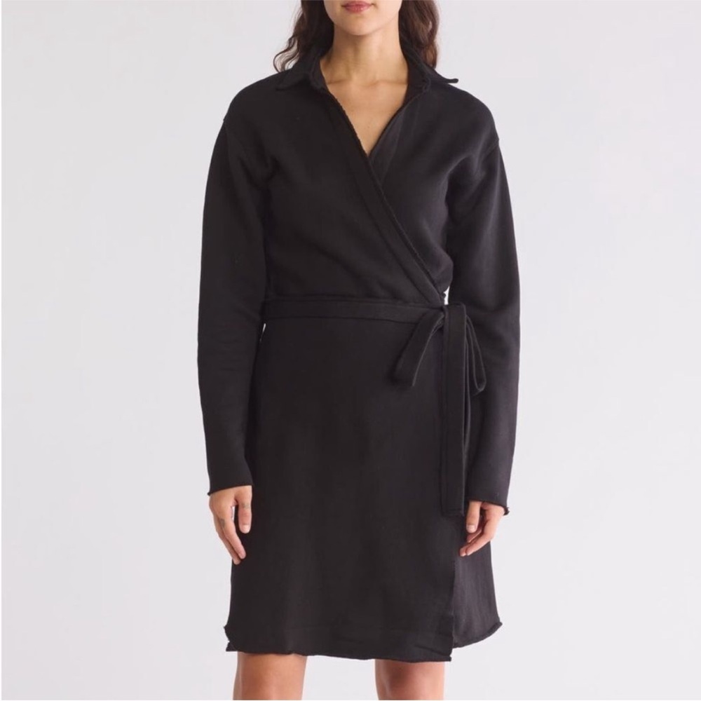 Frank & Eileen Dress Willa Wrap Triple Fleece in Black - Picture 3 of 11